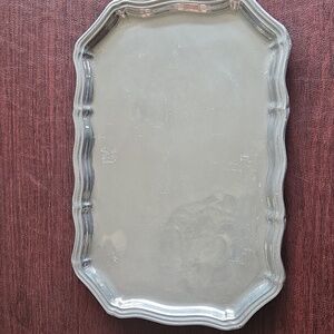 Wilton Armetale Metal Tray- Gadroon Pattern- Vintage